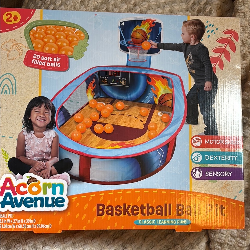 Kids Basketball Ball Pit - Orange and Blue
